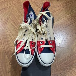CONVERSE C/T ALL STAR TRICOLOR HI 1K849, Size 6.5M/8.5WO, Nvy/Wh/Red
